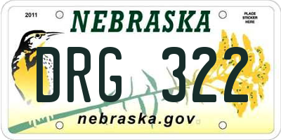 NE license plate DRG322