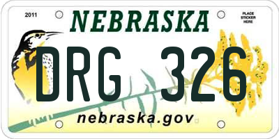 NE license plate DRG326