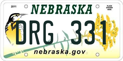 NE license plate DRG331