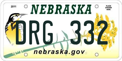 NE license plate DRG332