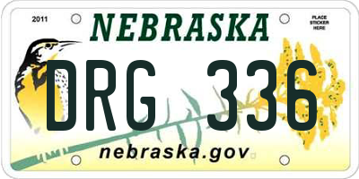 NE license plate DRG336