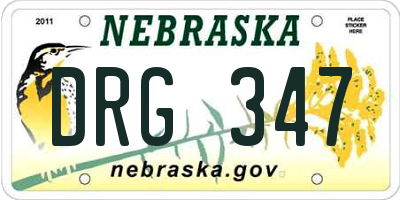 NE license plate DRG347