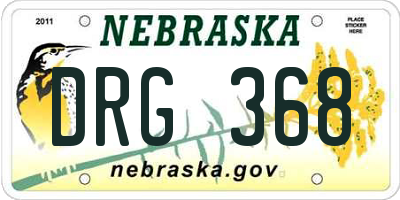 NE license plate DRG368