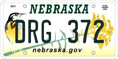 NE license plate DRG372