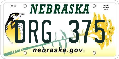 NE license plate DRG375