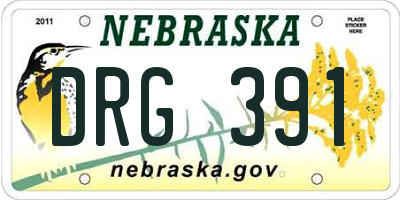 NE license plate DRG391