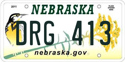 NE license plate DRG413
