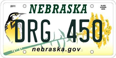 NE license plate DRG450