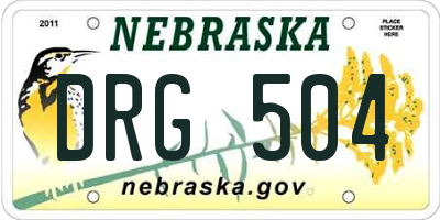 NE license plate DRG504