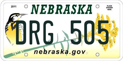 NE license plate DRG505