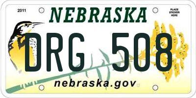 NE license plate DRG508