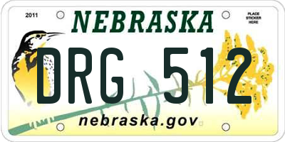 NE license plate DRG512