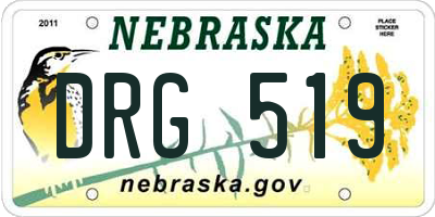 NE license plate DRG519