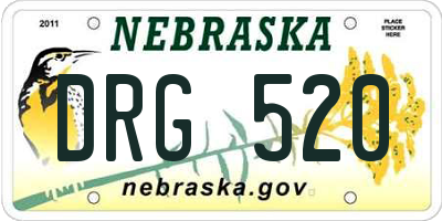 NE license plate DRG520