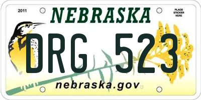 NE license plate DRG523