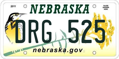 NE license plate DRG525