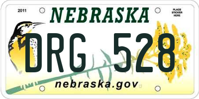 NE license plate DRG528