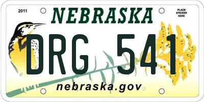 NE license plate DRG541