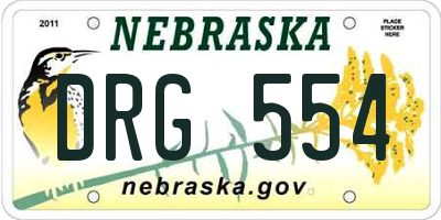 NE license plate DRG554