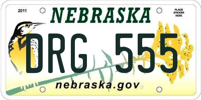 NE license plate DRG555
