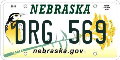 NE license plate DRG569