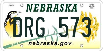 NE license plate DRG573