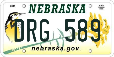 NE license plate DRG589