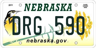 NE license plate DRG590