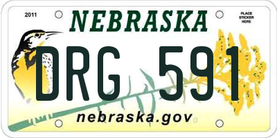 NE license plate DRG591