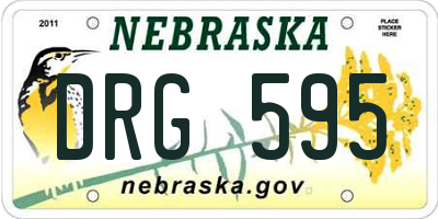 NE license plate DRG595