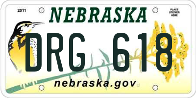 NE license plate DRG618