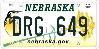 NE license plate DRG649