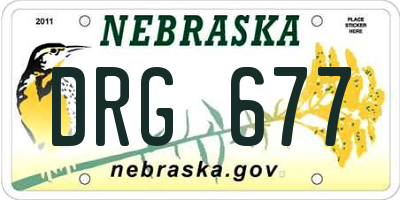 NE license plate DRG677
