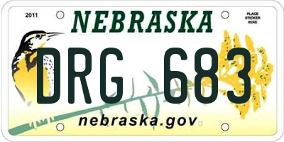 NE license plate DRG683