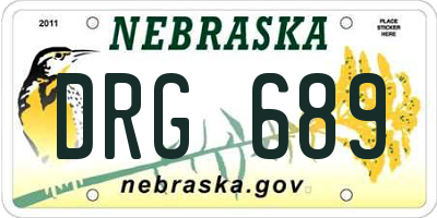 NE license plate DRG689
