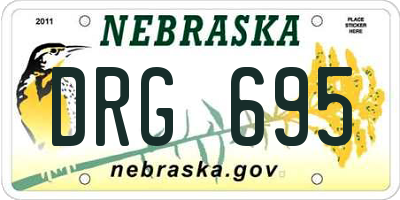 NE license plate DRG695