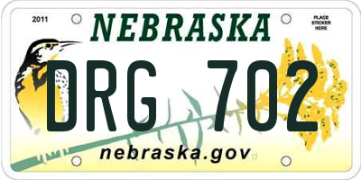 NE license plate DRG702