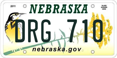 NE license plate DRG710