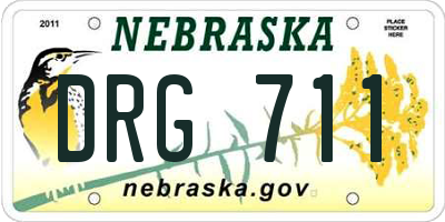 NE license plate DRG711