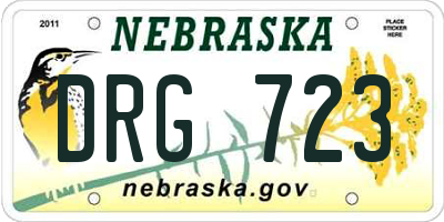 NE license plate DRG723