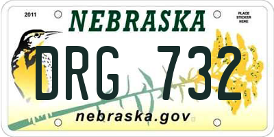 NE license plate DRG732