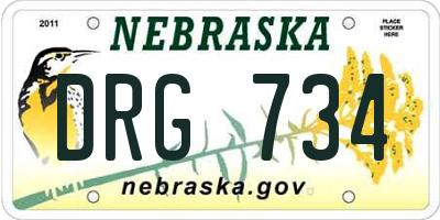 NE license plate DRG734