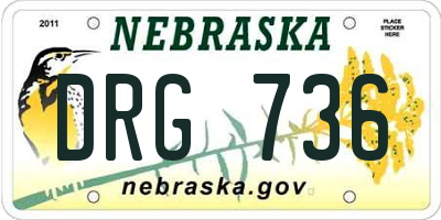 NE license plate DRG736