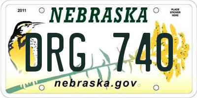 NE license plate DRG740