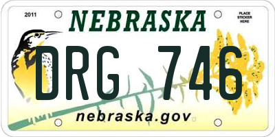 NE license plate DRG746