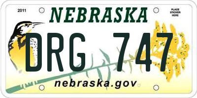 NE license plate DRG747