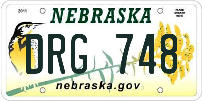 NE license plate DRG748