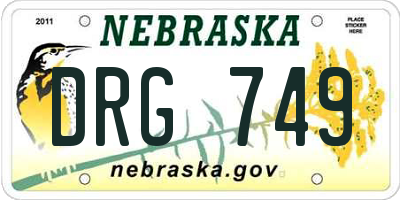 NE license plate DRG749