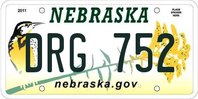 NE license plate DRG752