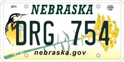 NE license plate DRG754